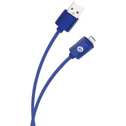 Picture of iEssentials IEN-BC6M-BL Charge & Sync Braided Micro USB to USB Cable, 6ft (Blue)