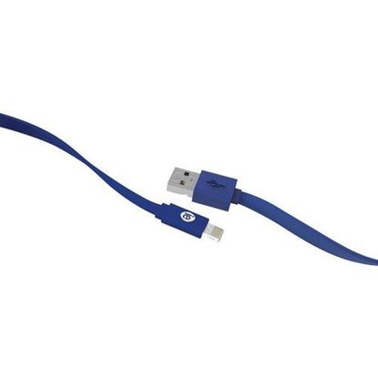 Picture of iEssentials IEN-FC4L-BL Charge & Sync Flat Lightning to USB Cable, 4ft (Blue)