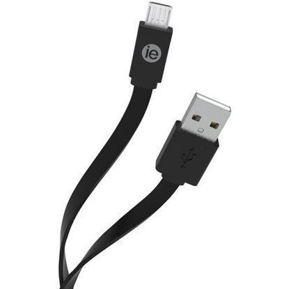 Picture of iEssentials IEN-FC4M-BK Charge and Sync Flat Micro USB to USB-A Cable, 4 Feet (Black)