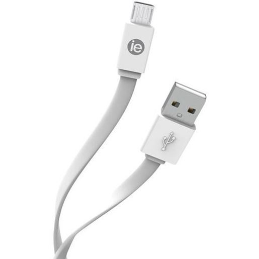 Picture of iEssentials IEN-FC4M-WT Charge and Sync Flat Micro USB to USB-A Cable, 4 Feet (White)