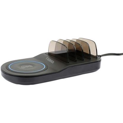 Picture of Naxa NAP-5000 5-in-1 Wireless Fast Charging Station with Qi and 4 USB Ports