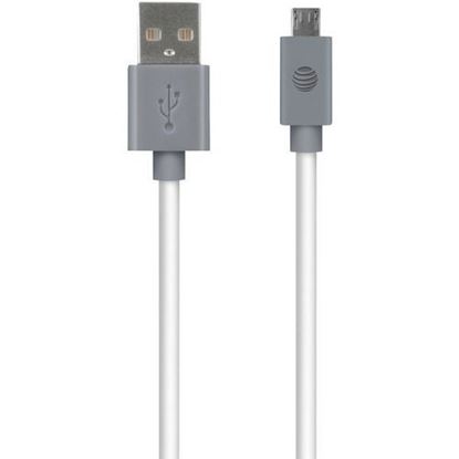 Picture of AT&T MC10-WHT Charge & Sync USB to Micro USB Cable, 10ft (White)