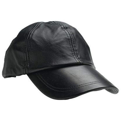 Picture of Solid Genuine Leather Baseball Cap