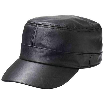 Picture of Solid Genuine Lambskin Leather Cap