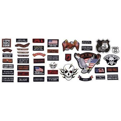 Picture of 42pc Embroidered Motorcycle Patch Set