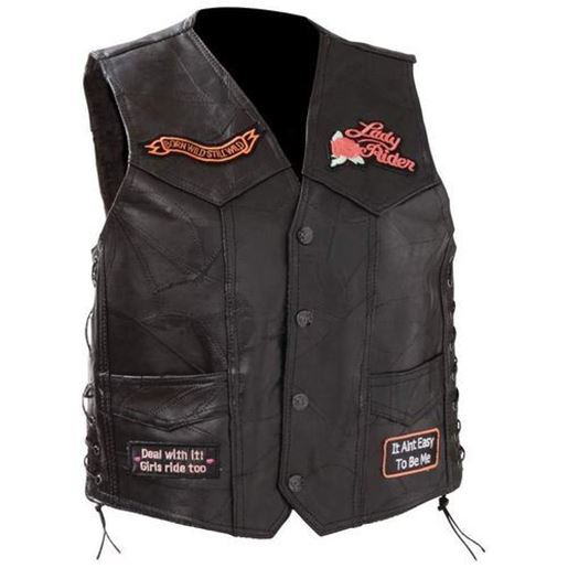 Picture of Ladies&apos; Rock Design Genuine Leather Vest