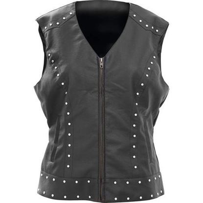 Picture of Tailored Ladies&apos; Faux Leather Studded Vest