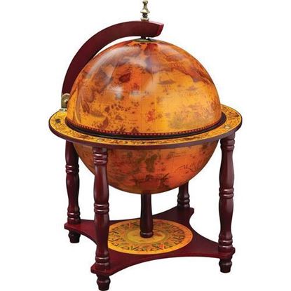 Image de 13" Diameter Globe with 57pc Chess and Checkers Set