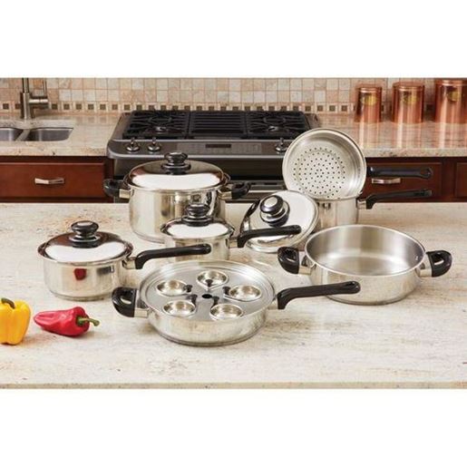 Image sur 17pc Stainless Steel Cookware Set