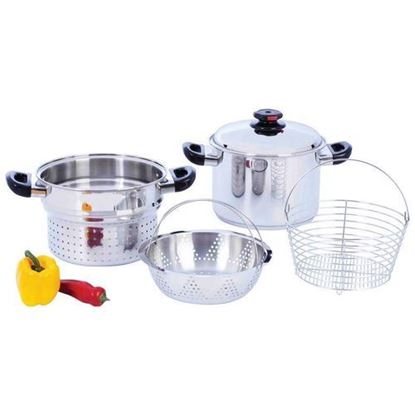 Picture of 8qt T304 Stainless Steel Stockpot/Spaghetti Cooker with Deep Fry Basket & Steamer Inserts