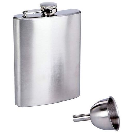 Picture of 8oz Stainless Steel Flask and Funnel in Window Gift Box