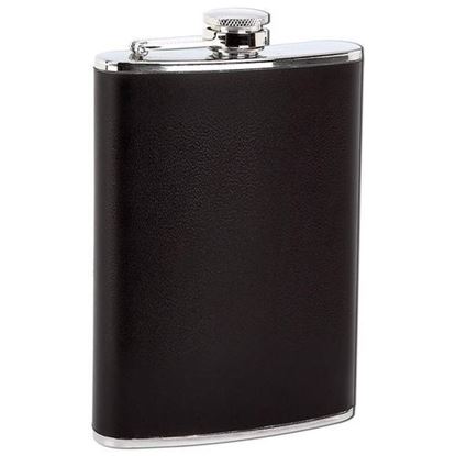 Picture of 8oz Stainless Steel Flask with Black Wrap