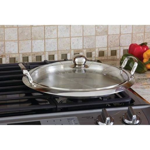 Image sur 12-Element High-Quality Stainless Steel Round Griddle with See-Thru Glass Cover