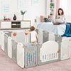 Picture of 16 Panel Activity Safety Baby Playpen w/ Lock Door-Beige - Color: Beige