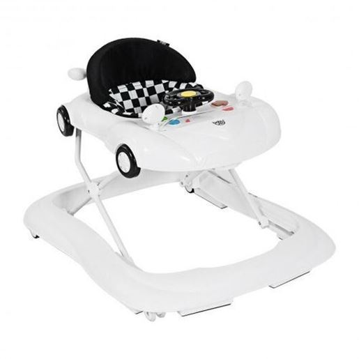 Image sur 2-in-1 Foldable Baby Walker with Music Player and Lights-White - Color: White