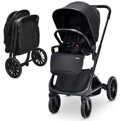 Foto de 2 in 1 Convertible Baby Stroller with Oversized Storage Basket - Color: Black
