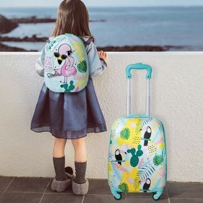 图片 2 Pieces Kids Luggage Set 12-inch Backpack and 16-inch Rolling Suitcase Travel