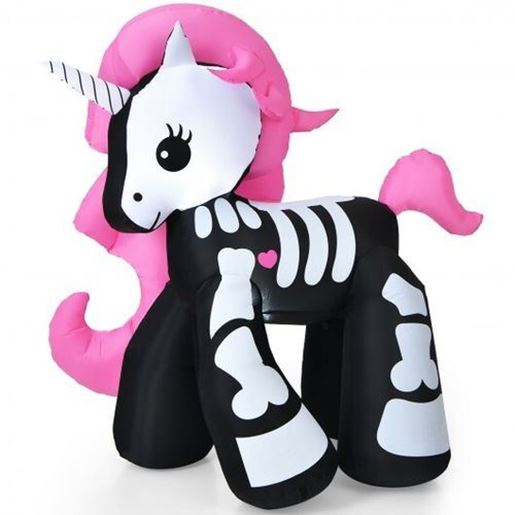 Picture of 5.5 Feet Halloween Inflatables Skeleton Unicorn with Built-in LED Lights