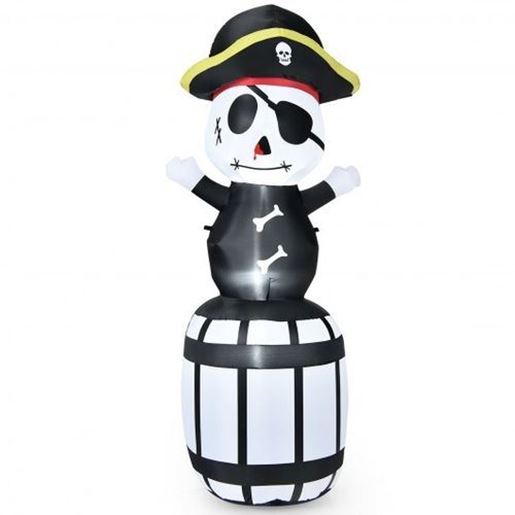 Picture of 8 ft Halloween Inflatable Pirate Barrel - Color: Black & White - Size: 8 ft