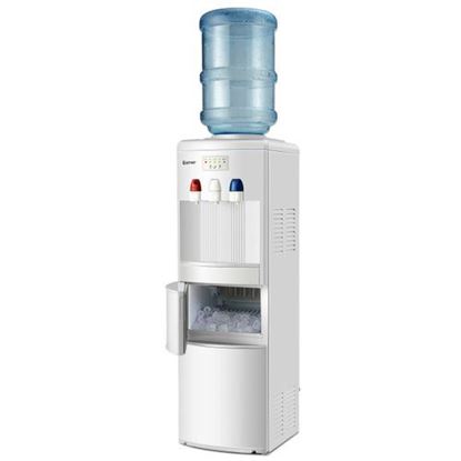 图片 Top Loading Water Dispenser with Built-In Ice Maker Machine-White - Color: White