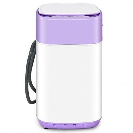 Picture of 8lbs Portable Fully Automatic Washing Machine with Drain Pump-Purple - Color: Purple