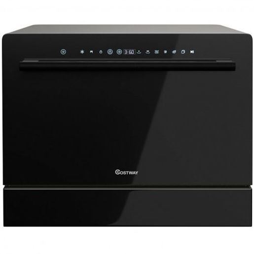 Picture of 6 Place Setting Built-in or Countertop Dishwasher Machine with 5 Programs - Color: Black