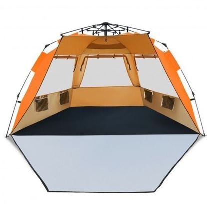 Picture of 3-4 Person Easy Pop Up Beach Tent UPF 50+ Portable Sun Shelter-Orange - Color: Orange
