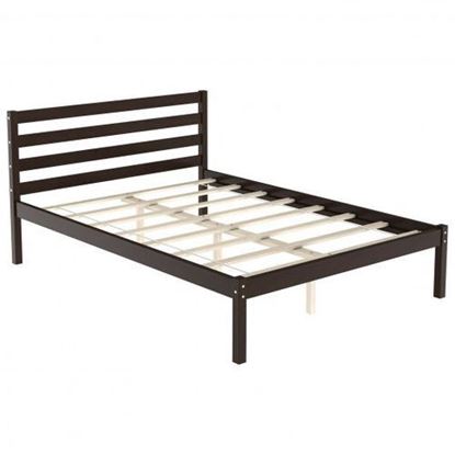 Picture of Full Size Bed frame Foundation with Solid Wooden Slat Suppor - Size: Full Size