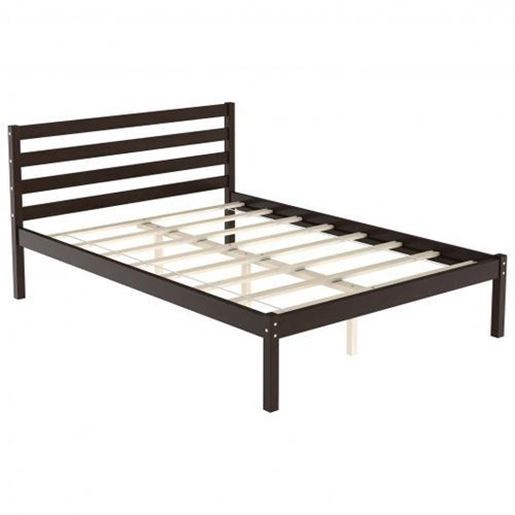 Picture of Full Size Bed frame Foundation with Solid Wooden Slat Suppor - Size: Full Size