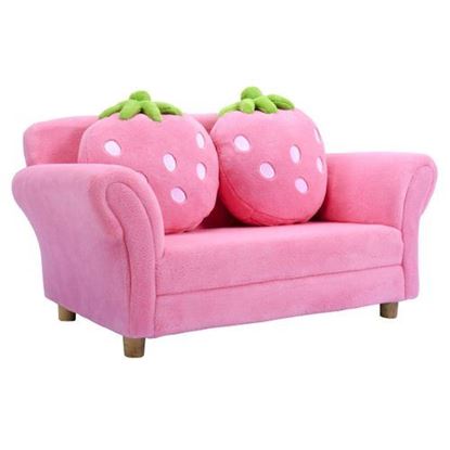 Picture of BL/PI Kids Strawberry Armrest Chair Sofa-Pink - Color: Pink