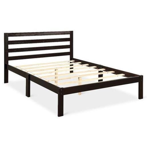 Image sur Platform Bed Full Size Bed Frame Wood Slat Support
