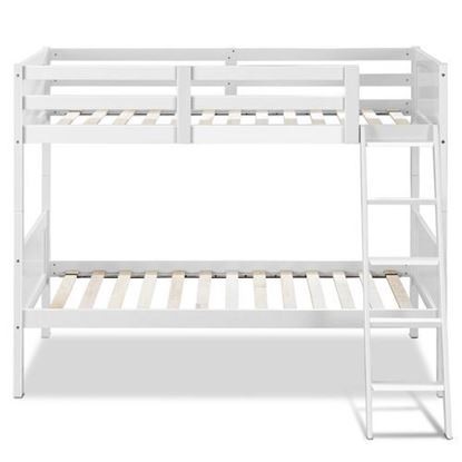 Picture of Wooden Bunk Beds Convertable 2 Individual Beds-White - Color: White