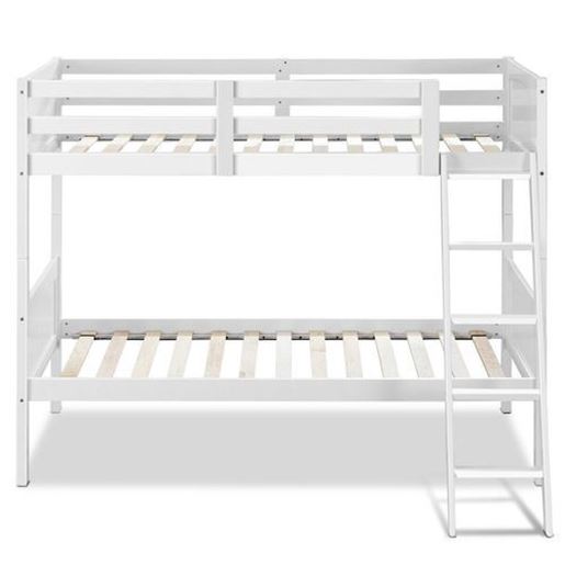 Picture of Wooden Bunk Beds Convertable 2 Individual Beds-White - Color: White