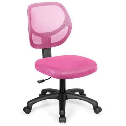 Foto de Low-back Computer Task Office Desk Chair with Swivel Casters-Pink - Color: Pink - Size: 24.5" x 24.5" x (33.5" - 37")