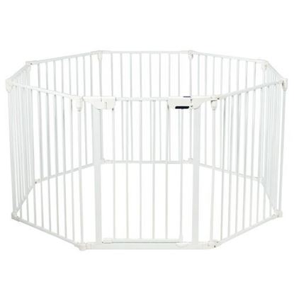 Picture of Adjustable  Panel Baby Safe Metal Gate Play Yard-White - Color: White