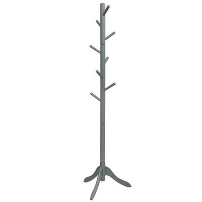 Picture of Adjustable Wooden Tree Coat Rack with 8 Hooks-Gray - Color: Gray