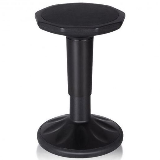 Picture of Adjustable Active Learning Stool Sitting Home Office Wobble Chair with Cushion Seat -Black - Color: Black