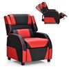 Picture of Kids Youth PU Leather Gaming Sofa Recliner with Headrest and Footrest-Red - Color: Red