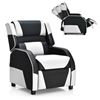 Picture of Kids Youth PU Leather Gaming Sofa Recliner with Headrest and Footrest-White - Color: White