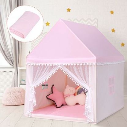 Picture of Kids Play Tent Large Playhouse Children Play Castle Fairy Tent Gift with Mat-Pink - Color: Pink