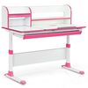 Изображение Adjustable Height Study Desk with Drawer and Tilted Desktop for School and Home-Pink - Color: Pink