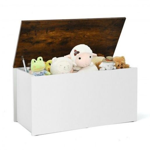 Picture of Flip-top Storage Chest with Self-hold Cover and Pneumatic Rod-White - Color: White