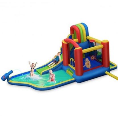 Foto de Inflatable Kid Bounce House Slide Climbing Splash Park Pool Jumping Castle Without Blower