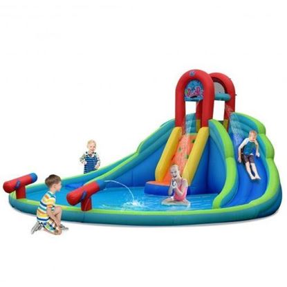 Foto de Kids Inflatable Water Slide Bounce House with Carry Bag Without Blower