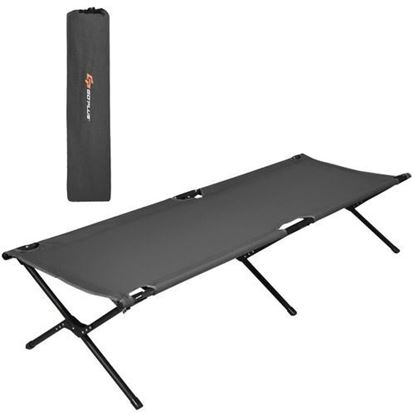 Picture of Adults Kids Folding Camping Cot-Gray - Color: Gray