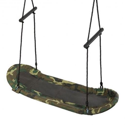 Image sur Saucer Tree Swing Surf Kids Outdoor Adjustable Swing Set - Color: Army Green