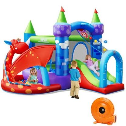 Picture of Kids Inflatable Bounce House Dragon Jumping Slide Bouncer Castle