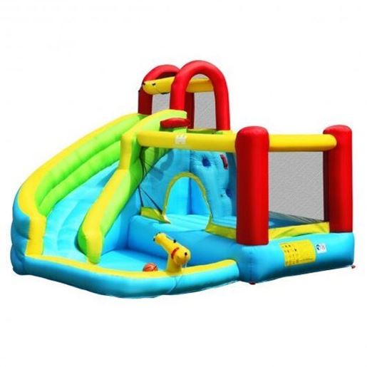 Picture of 6 in 1 Inflatable Bounce House with Climbing Wall and Basketball Hoop without Blower