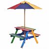 Picture of 4 Seat Kids Picnic Table with Umbrella