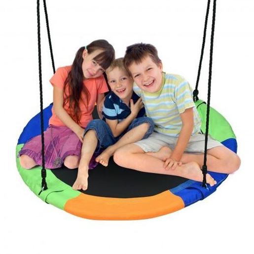 Picture of 40" Flying Saucer Tree Swing Outdoor Play Set with Adjustable Ropes Gift for Kids